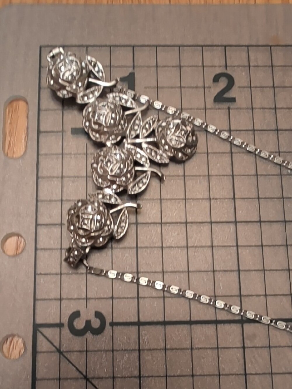 Sterling Silver Floral Statement Necklace - Picture 6 of 11
